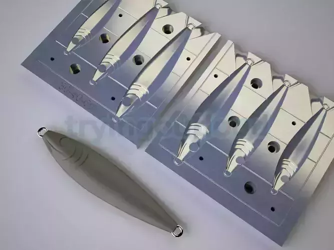  30-40-60 Gr Vintage Metallic Sardine Metal Jig Mold 3D print model