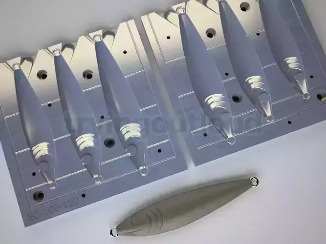 80-100-120 Gr Vintage Metallic Sardine Metal Jig Mold 3D print model