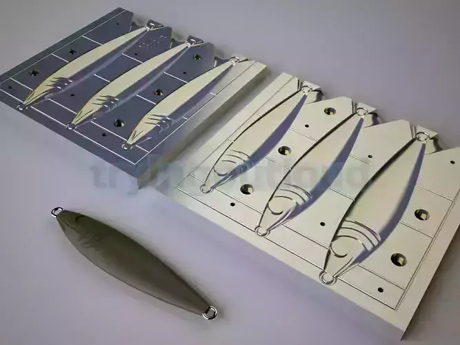 150-180-200 Gr Vintage Metallic Sardine Metal Jig Mold 3D print model