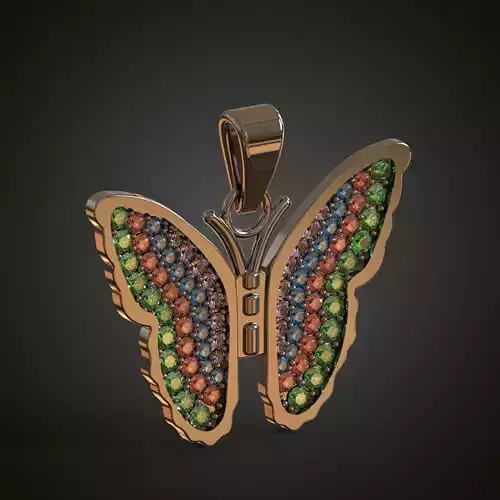 necklaces gold butterfly pendant stones