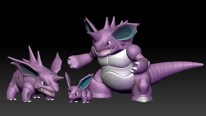 Pokemon NidoranM Nidorino Nidoking 3D print model
