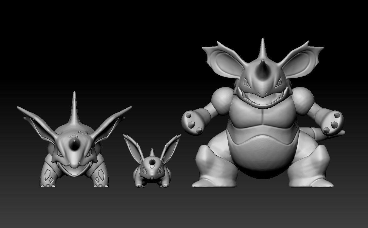 Pokemon NidoranM Nidorino Nidoking 3D print model_1