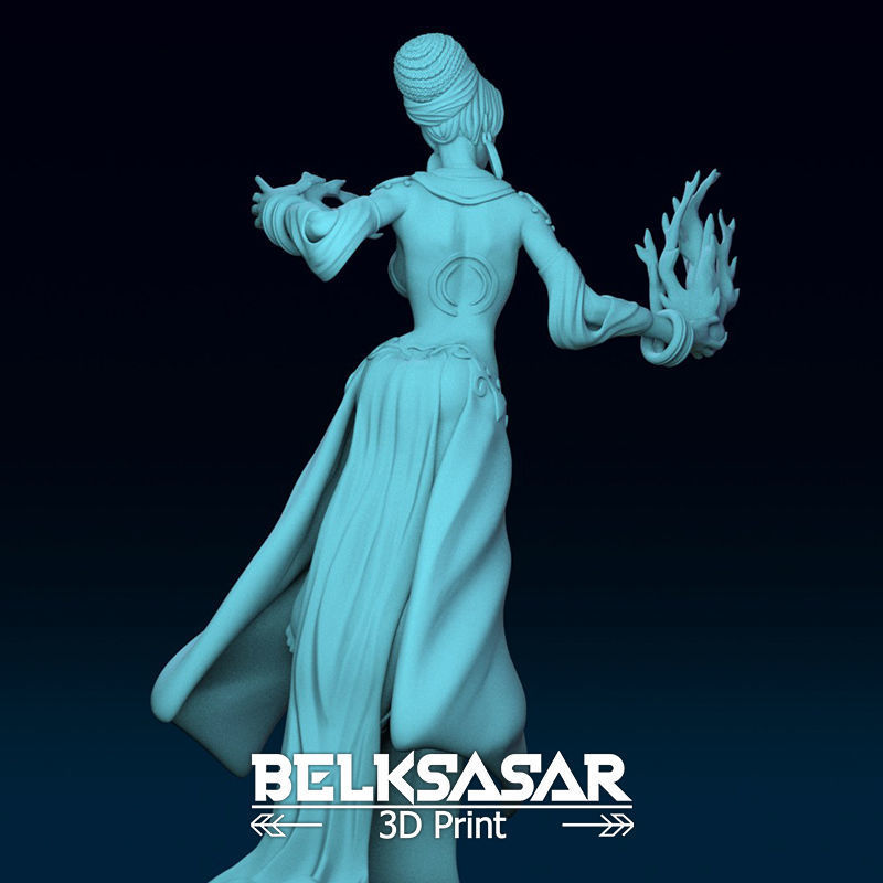 Sorcerer Gypsy Girl Normal and Nude 3D print model_40