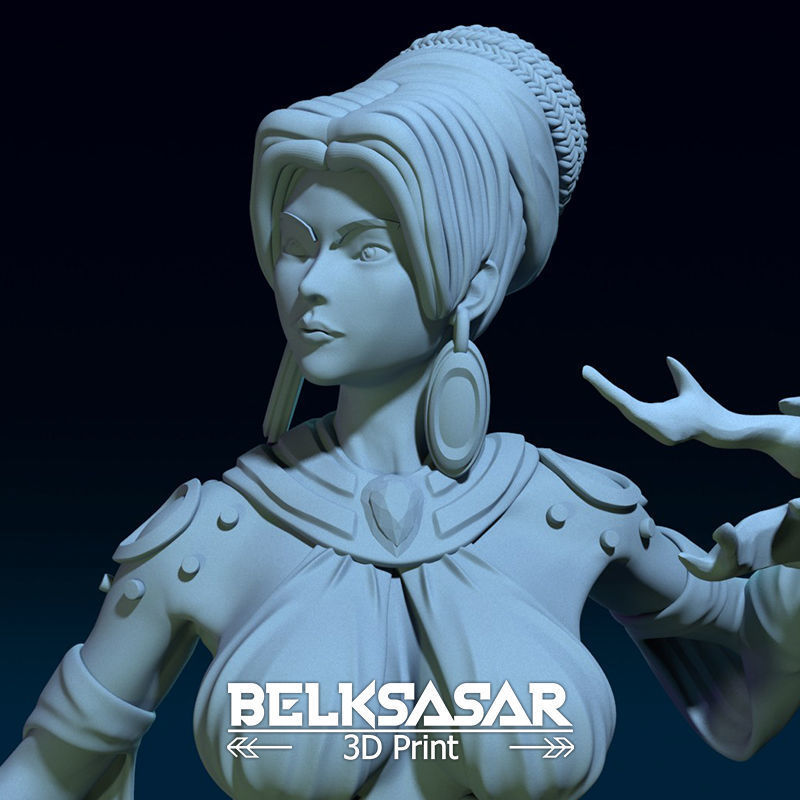 Sorcerer Gypsy Girl Normal and Nude 3D print model_18