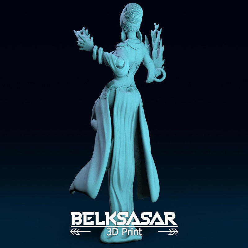 Sorcerer Gypsy Girl Normal and Nude 3D print model_8