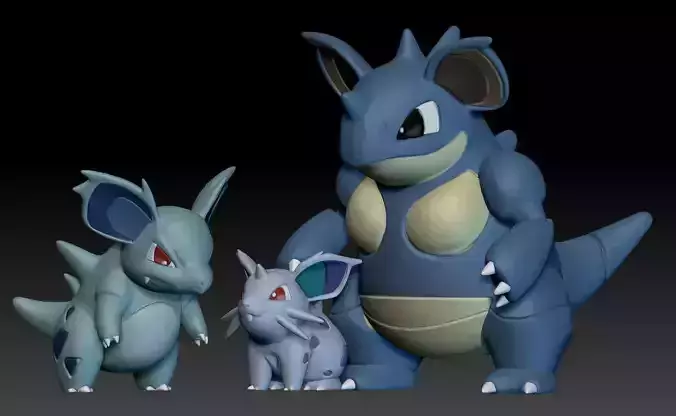 Pokemon NidoranF Nidorina Nidoqueen