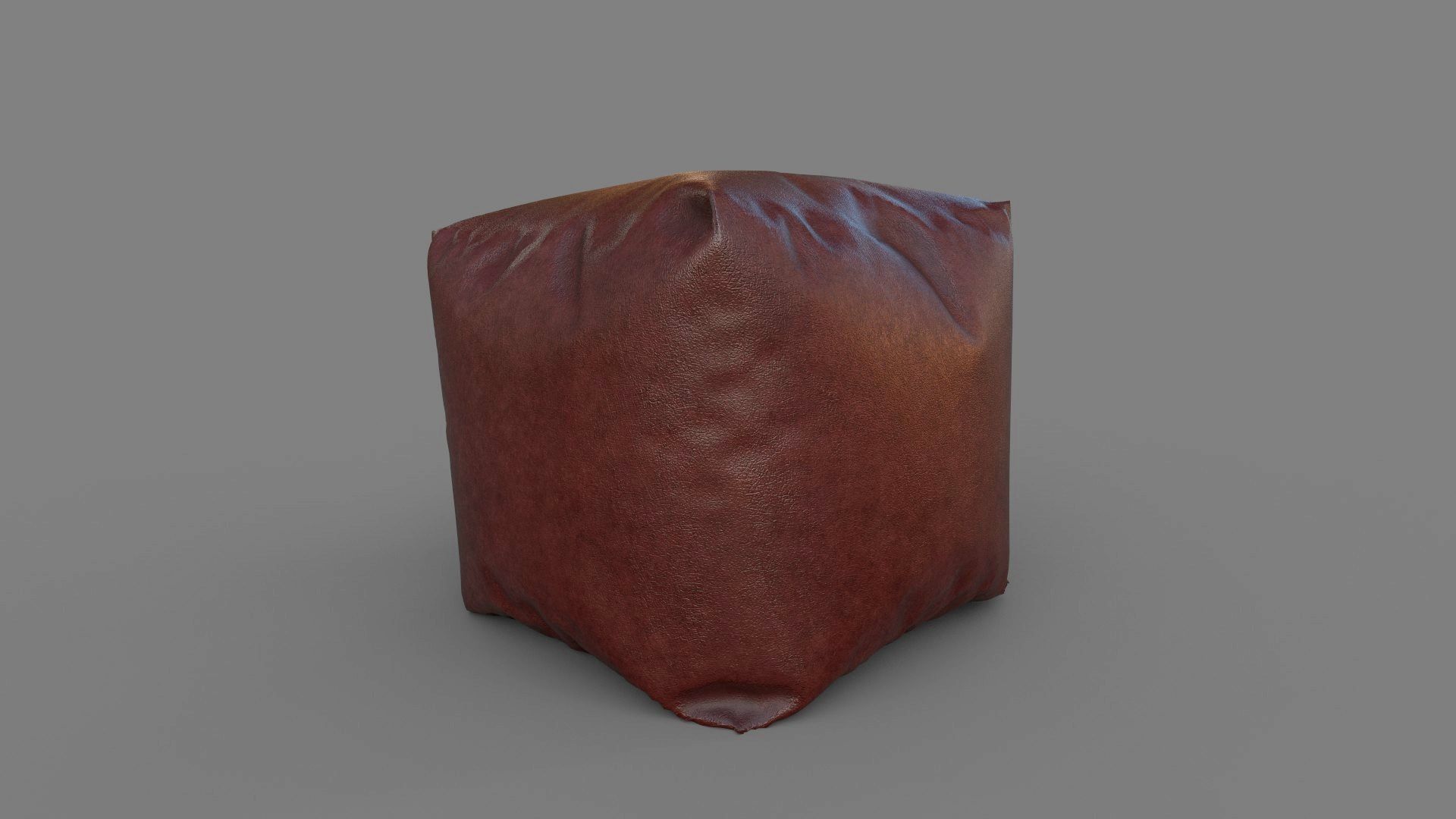 Leather pouf 3D model_2