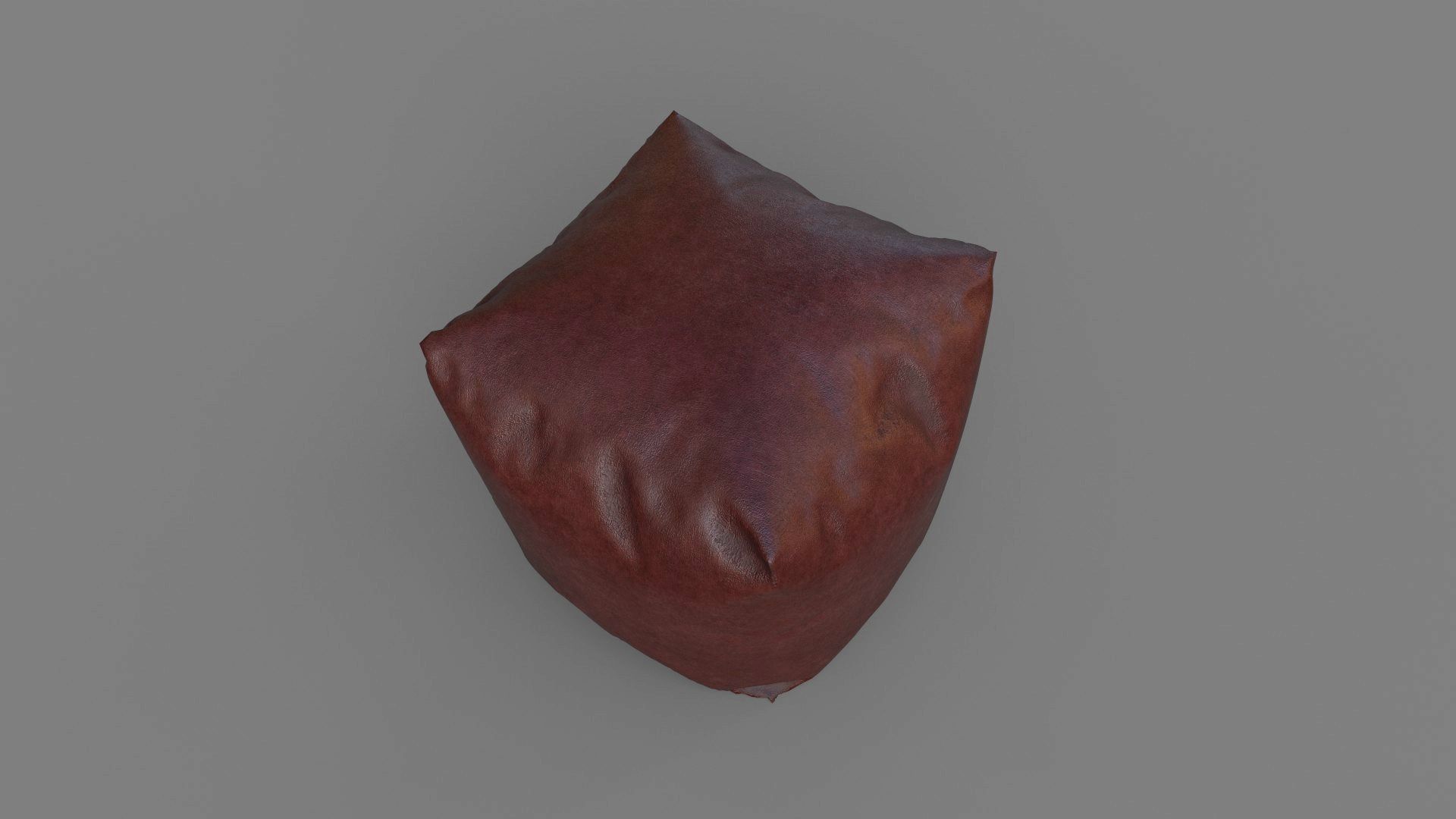 Leather pouf 3D model_3