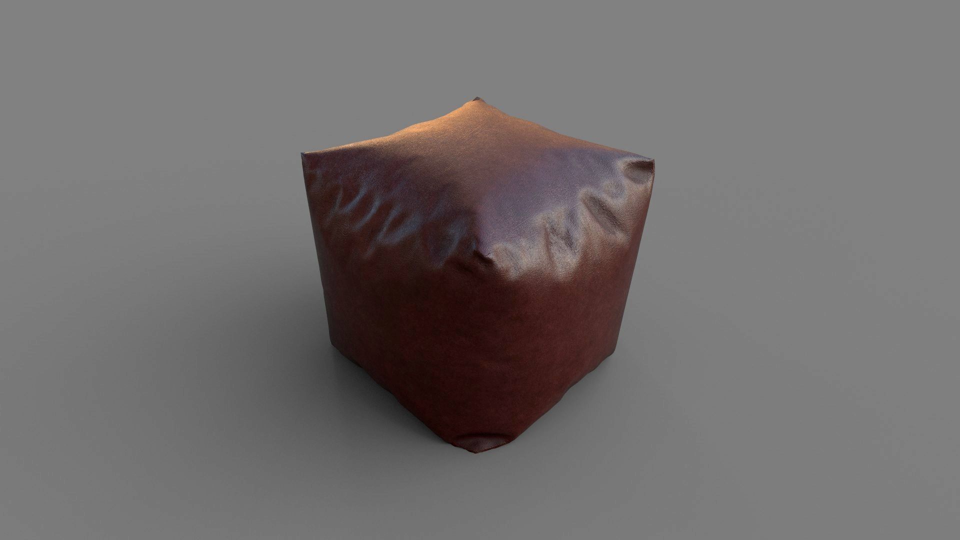 Leather pouf 3D model_4