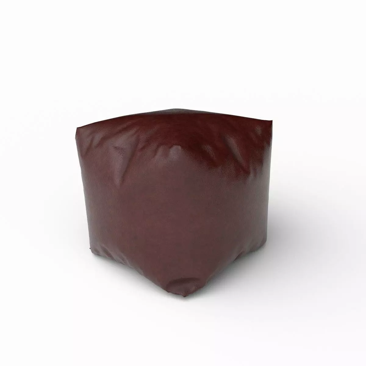 Leather pouf 3D model_0