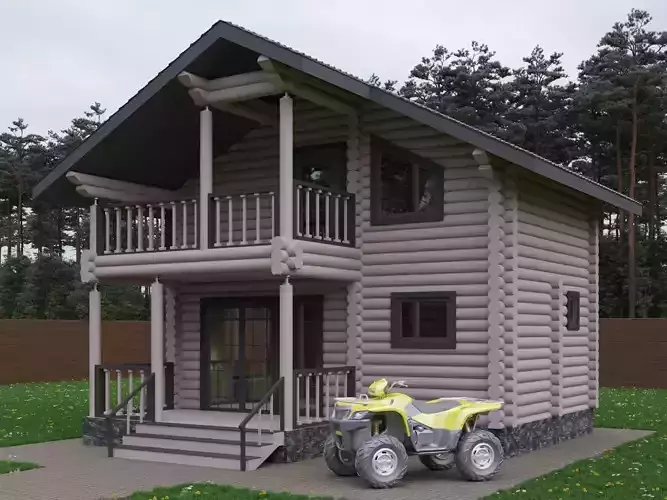 log house 3D model