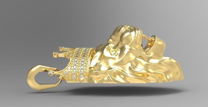 Lion PENDANT 3D print model_4