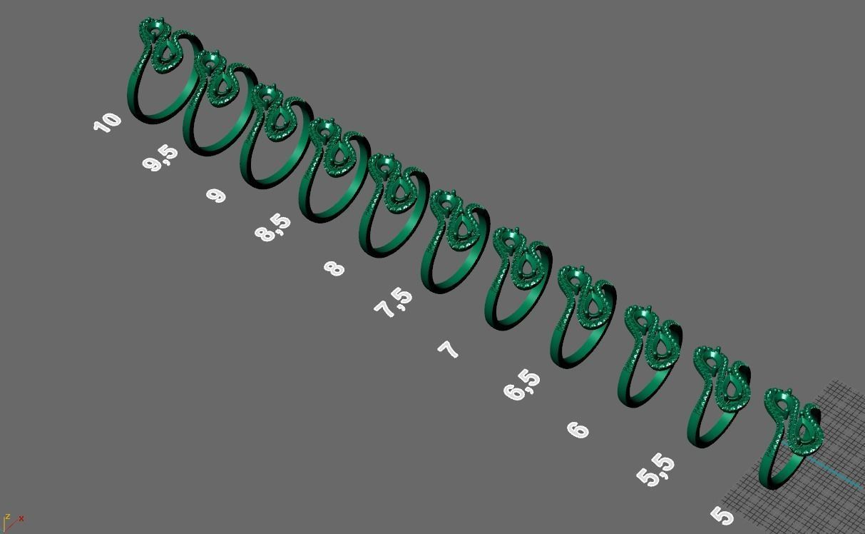 gold diamond ring with pear shape stones 3D print model_17