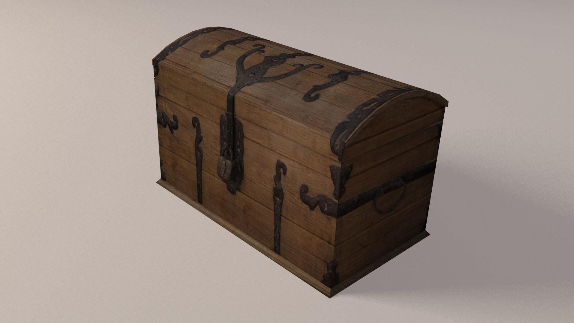 Pirate treasure chests Low-poly 3D model_3