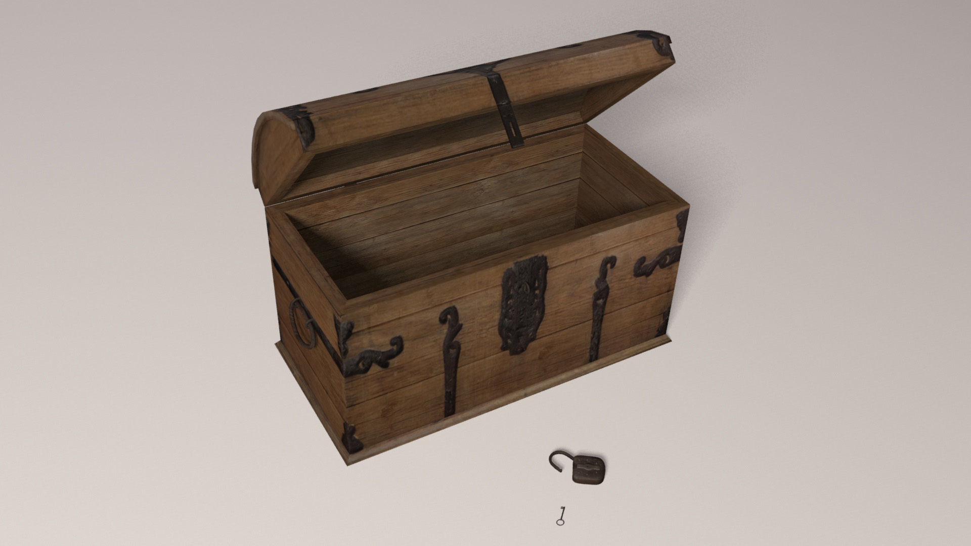 Pirate treasure chests Low-poly 3D model_7