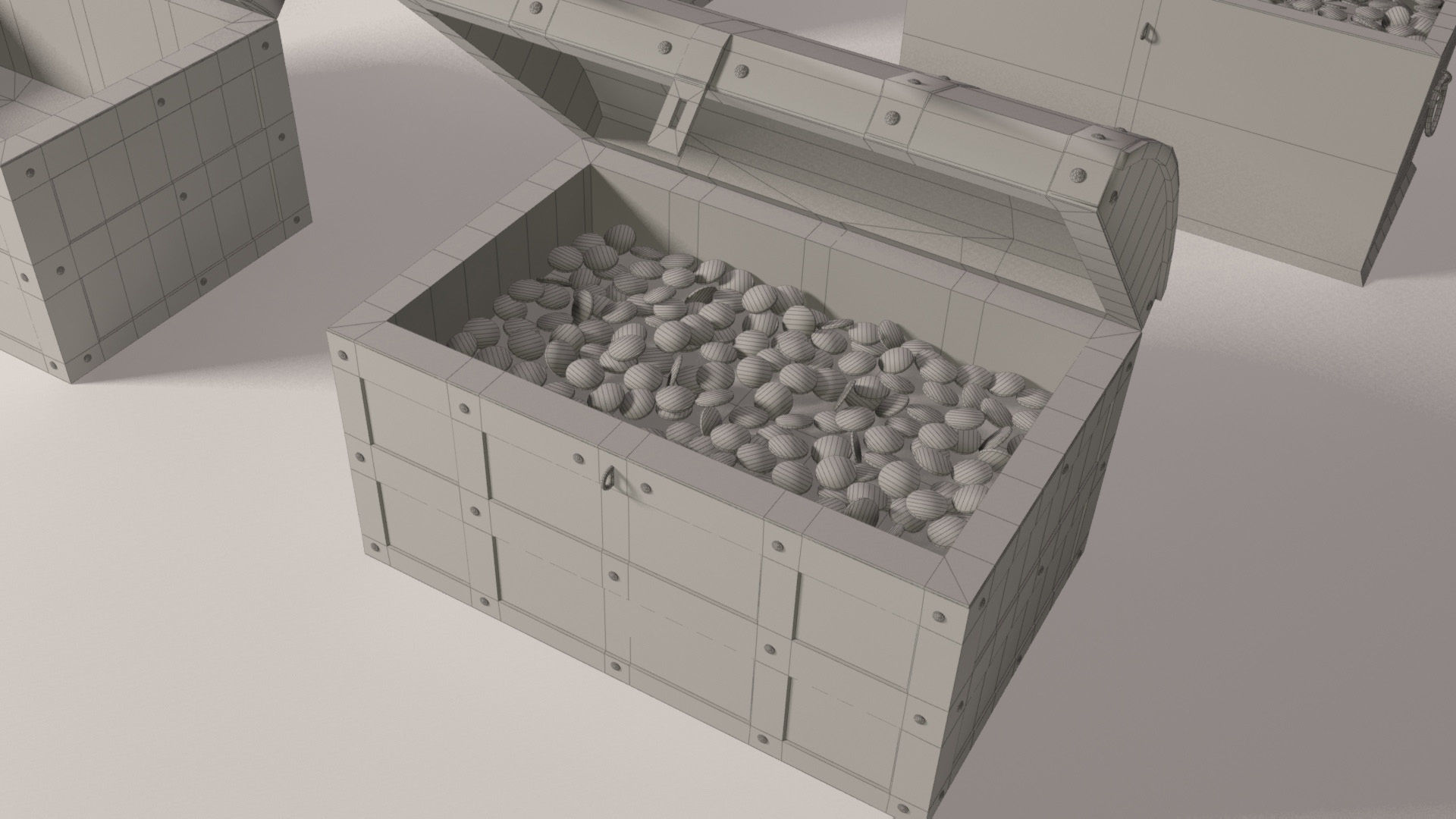 Pirate treasure chests Low-poly 3D model_21
