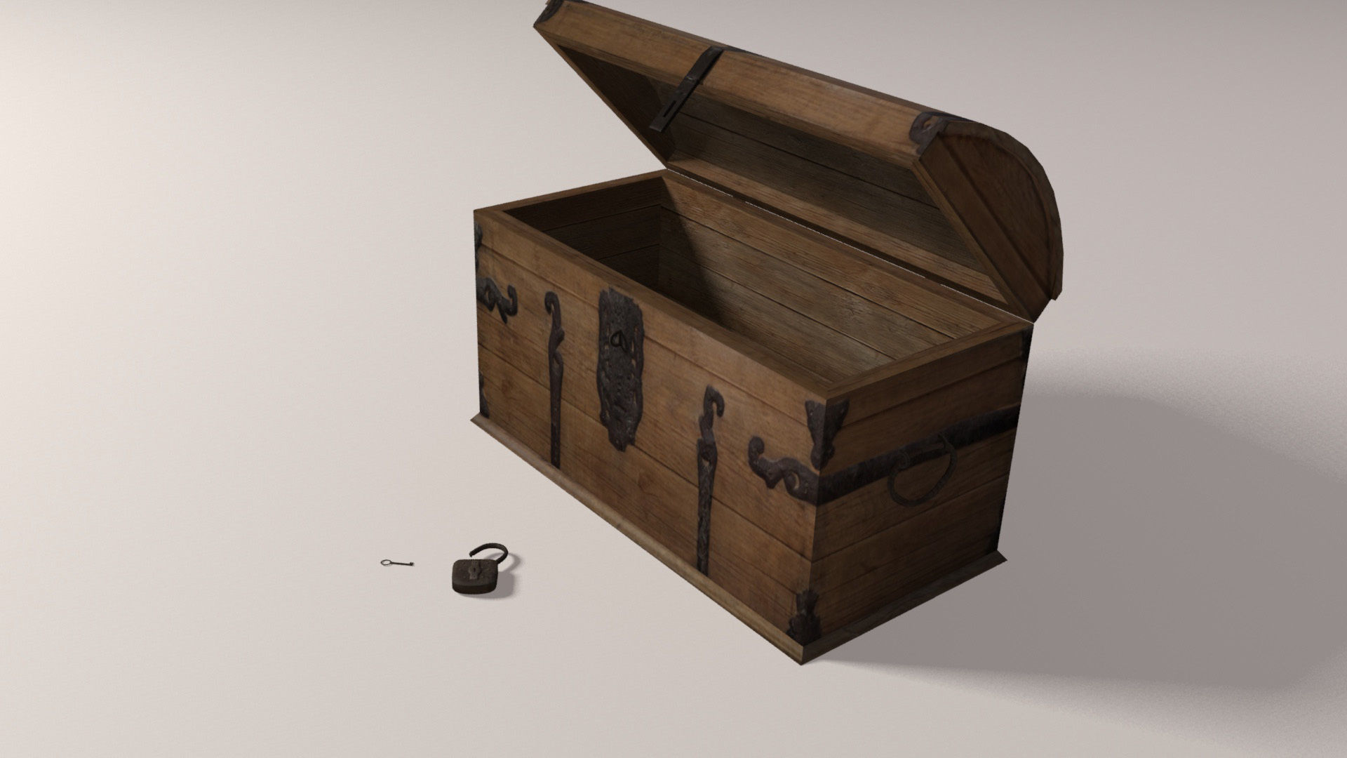 Pirate treasure chests Low-poly 3D model_6