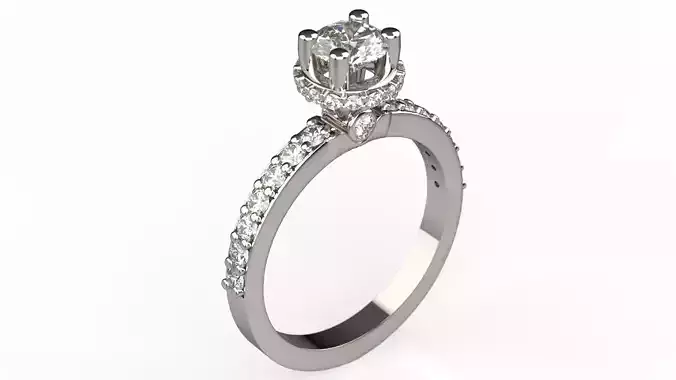 Solitaire Ring 001 3D print model 