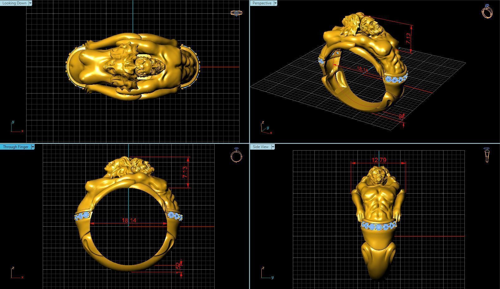 ring gold 3D model_2
