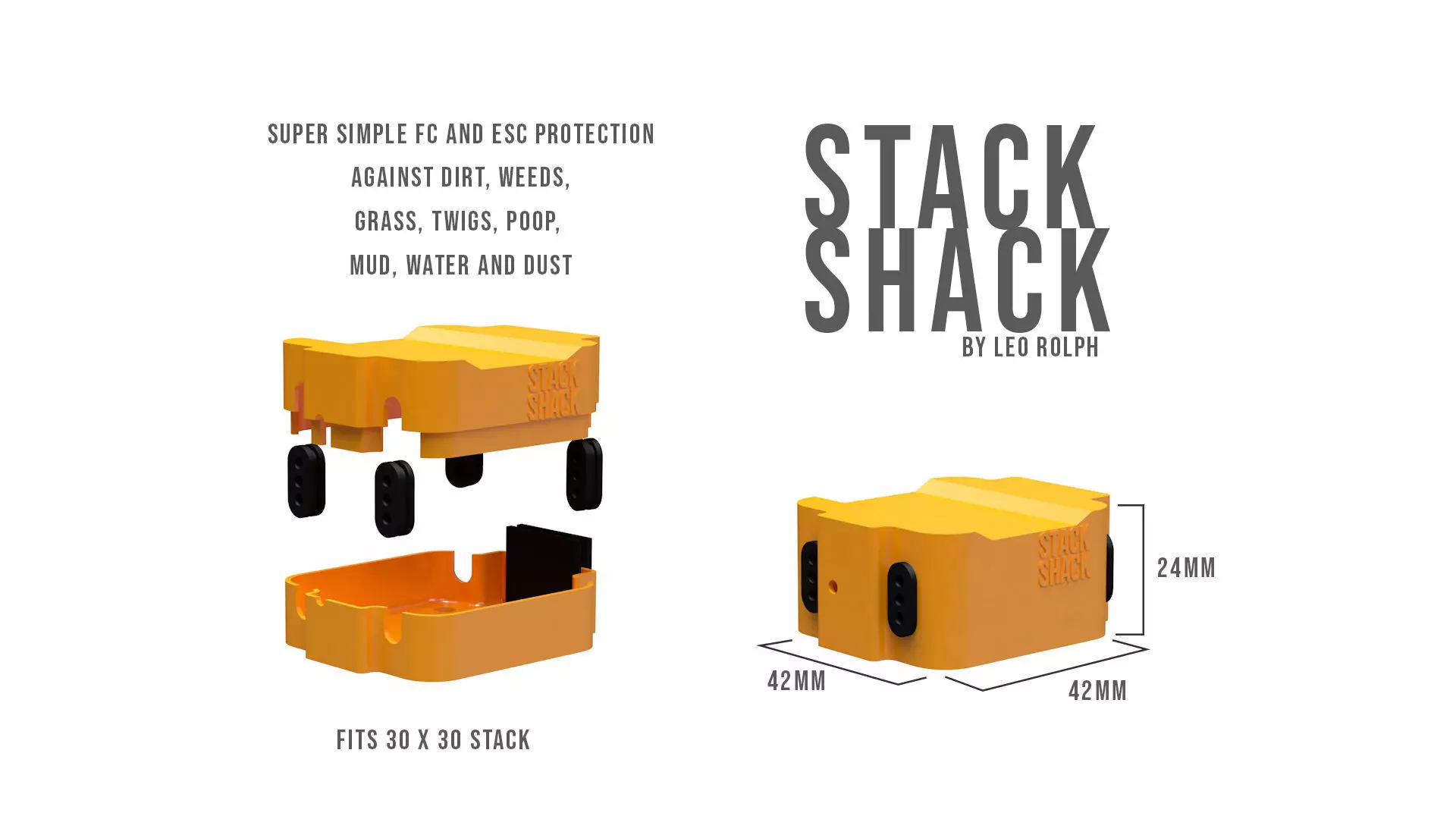 FPV drone ESC and FC Protection 3D print model