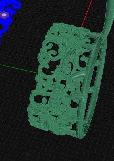 two-color branch style wedding ring 3D print model_3