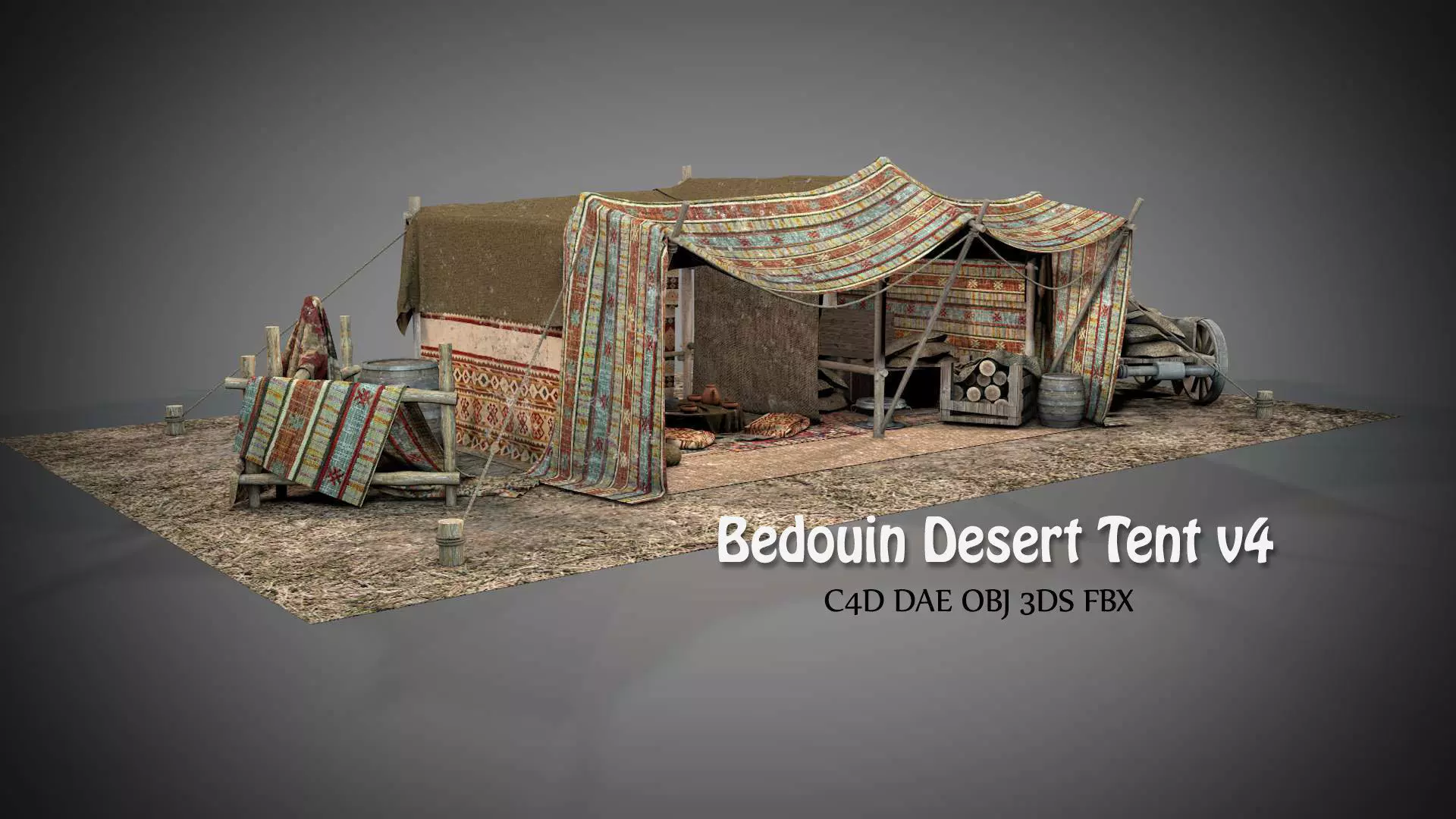 Bedouin Desert Tent v4 3D model