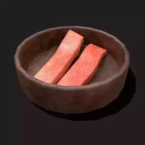 Salmon Bowl Low-poly 3D model