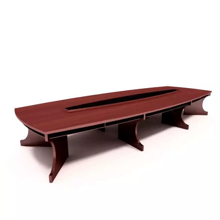 Wooden Conference Table 3D model_0