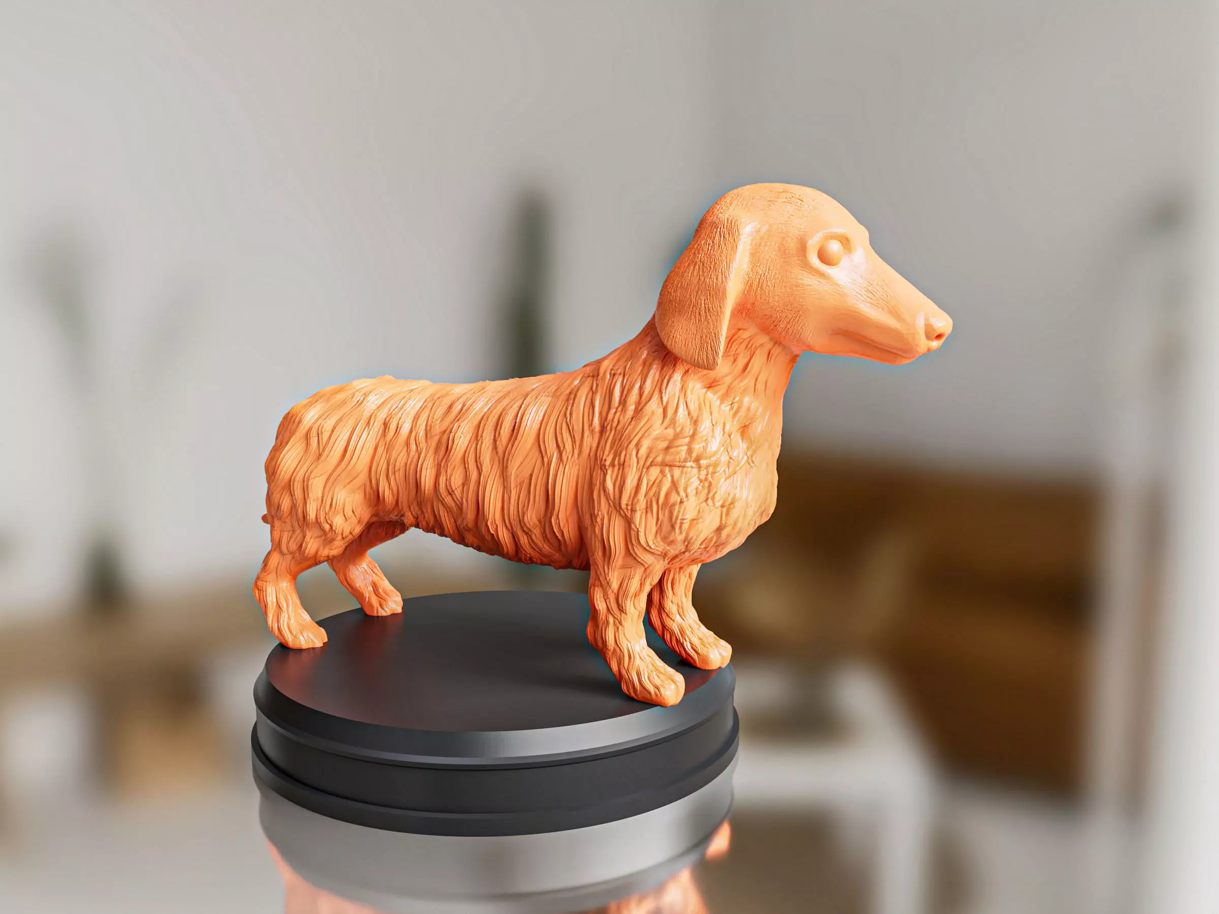 Long Hair Dachshund Toy 3D print model_0