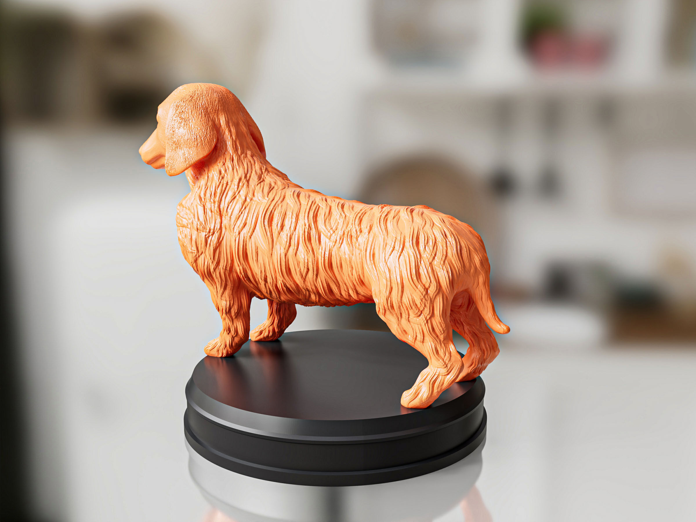Long Hair Dachshund Toy 3D print model_3