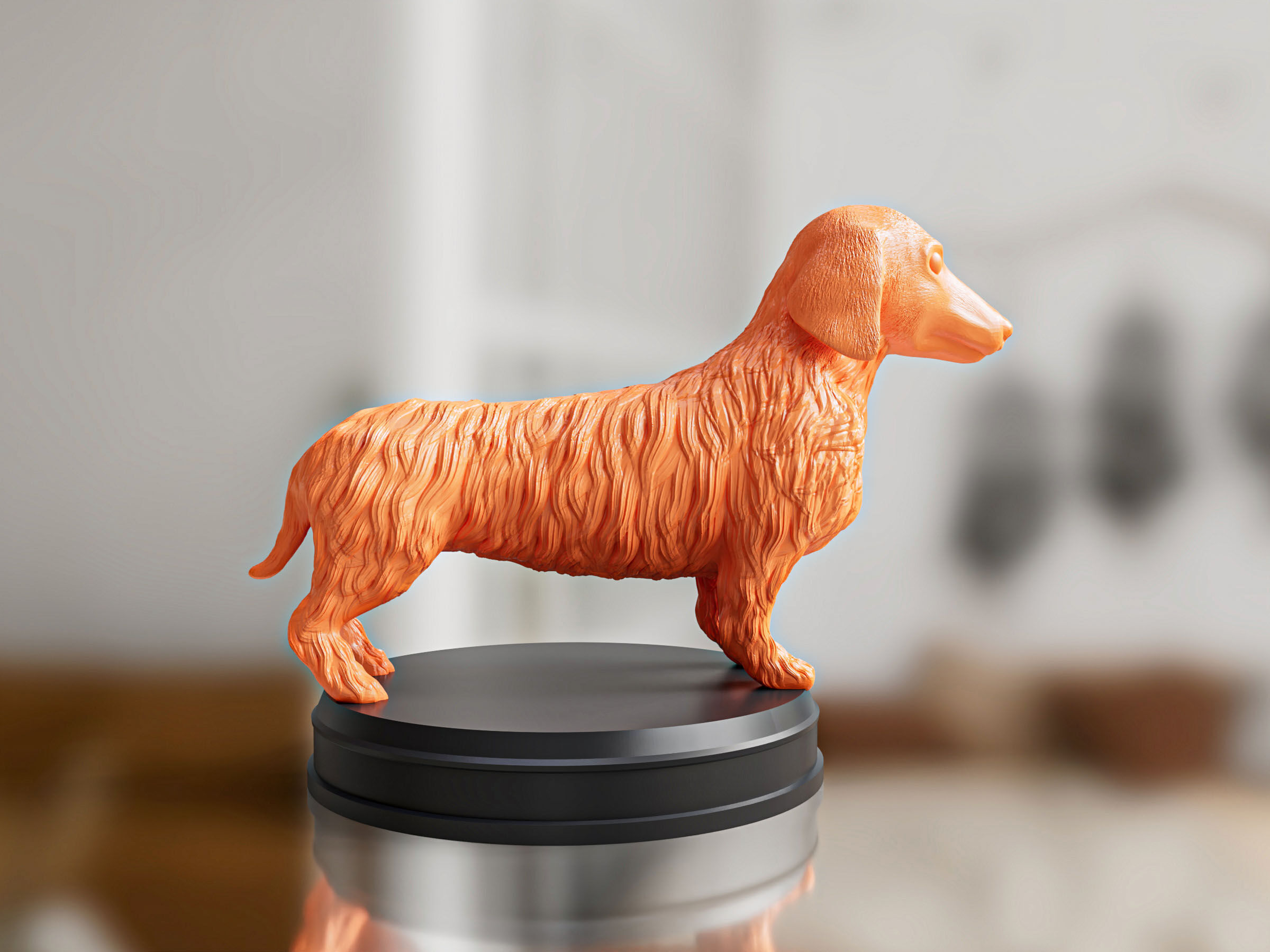 Long Hair Dachshund Toy 3D print model_1