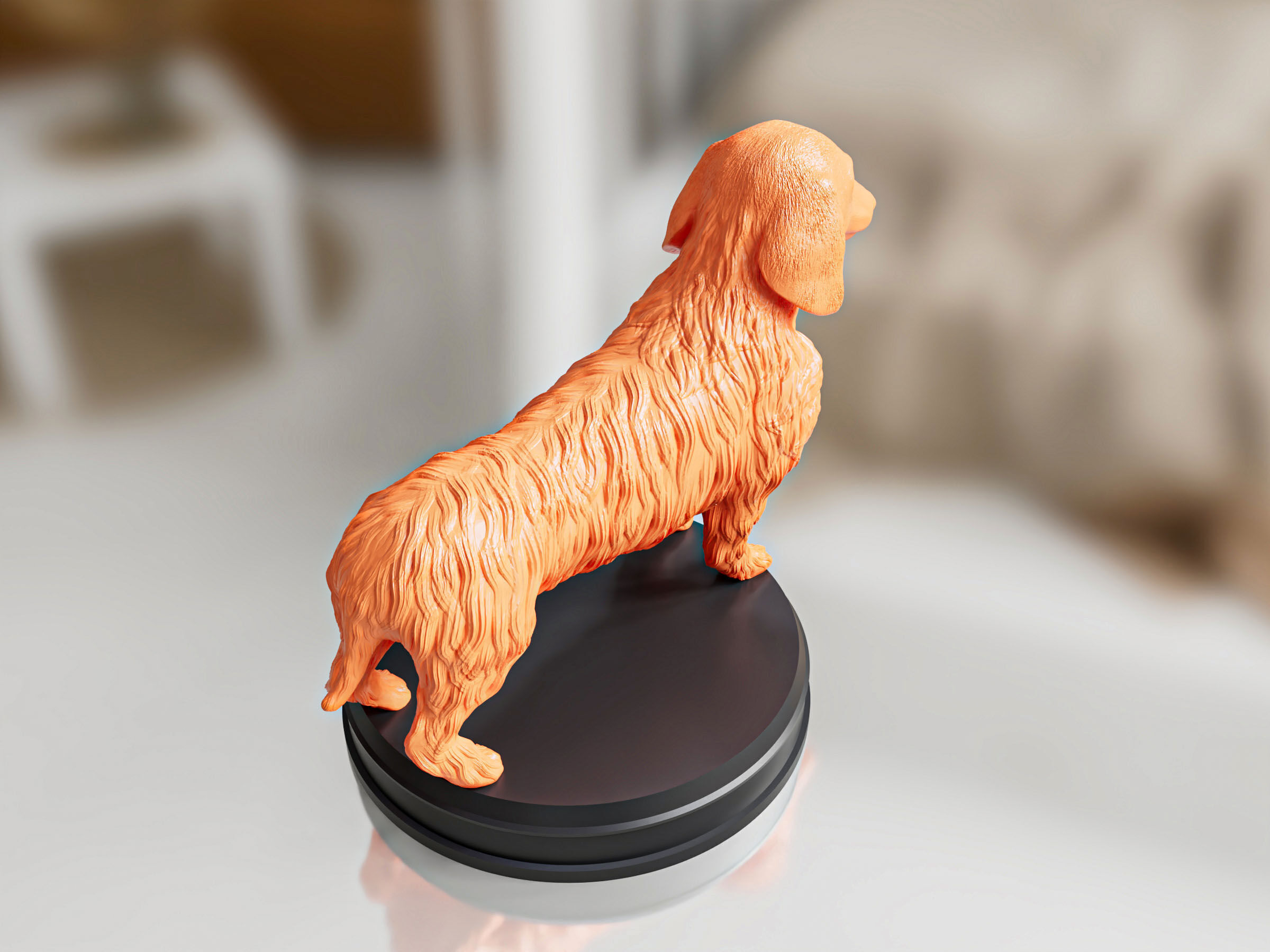 Long Hair Dachshund Toy 3D print model_2