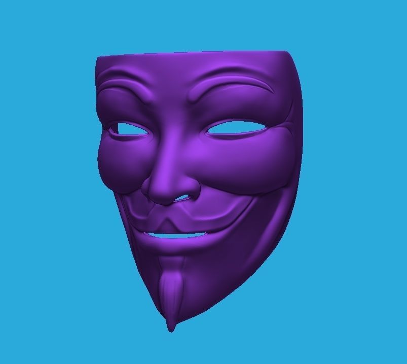 V for Vendetta mask model 3D print model_2