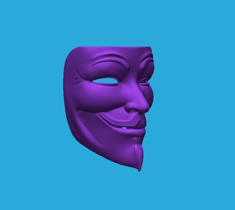 V for Vendetta mask model 3D print model_1