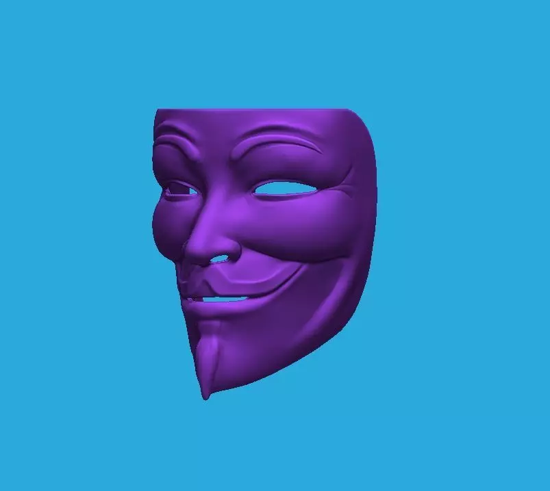 V for Vendetta mask model 3D print model_0