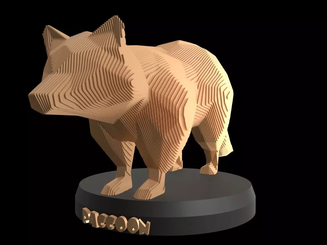 Parametric Raccoon Low-poly 3D model