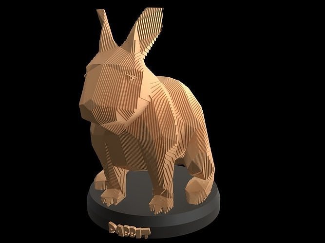 Parametric Rabbit Low-poly 3D model