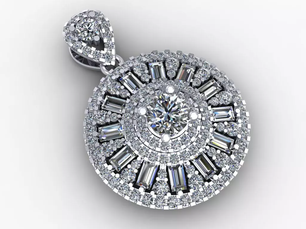 Pendant Gold Full Diamond 3D print model