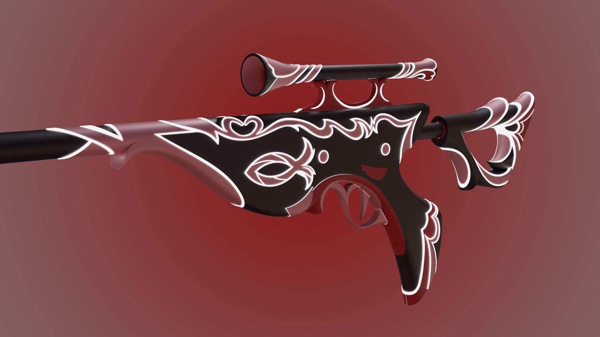 angelic  Rifle from Helluva boss cosplay 3D print model_3