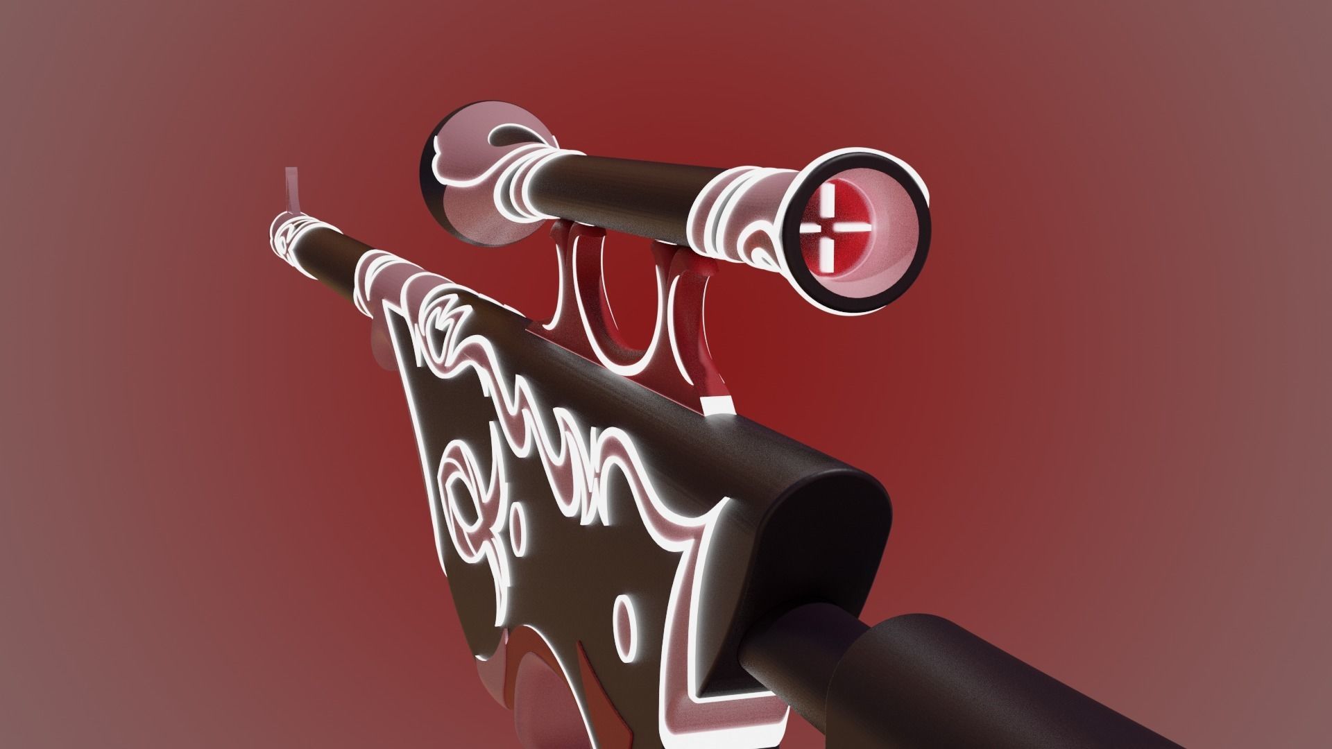 angelic  Rifle from Helluva boss cosplay 3D print model_2