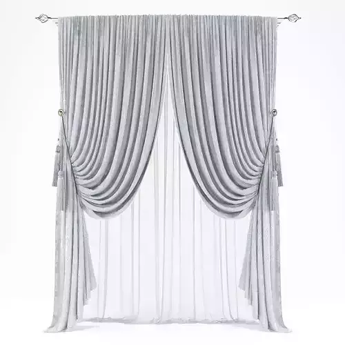 Curtains524 curtain Low-poly 3D model