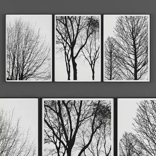 Pictures862 set of pictures of trees Low-poly 3D model