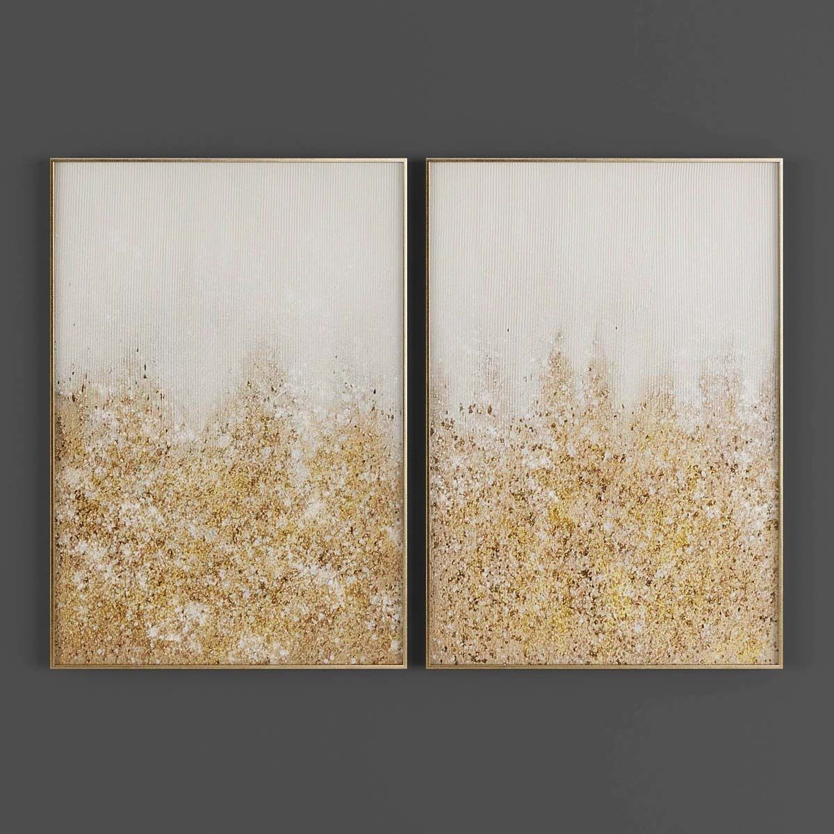 Pictures865 gold and abstract painting Low-poly 3D model_1