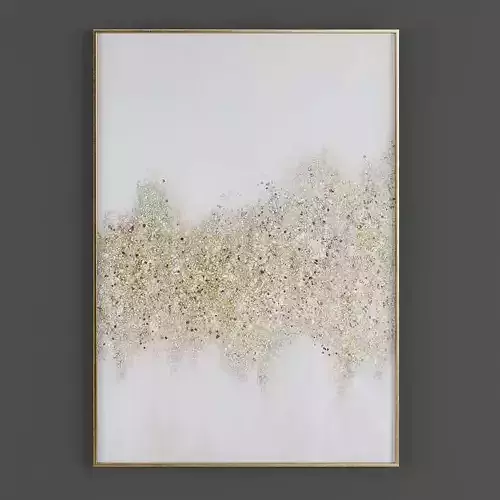 Pictures865 gold and abstract painting Low-poly 3D model