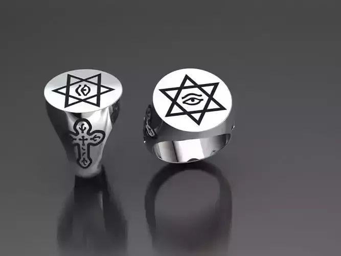 star of david ring 3D print model