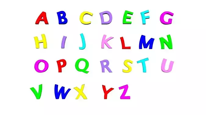 Alphabet Rig with stretch and squash 3D model