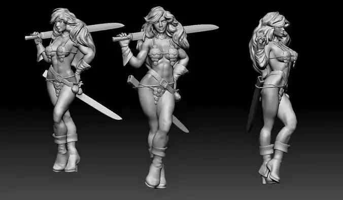 RedSonja woman holding sword
