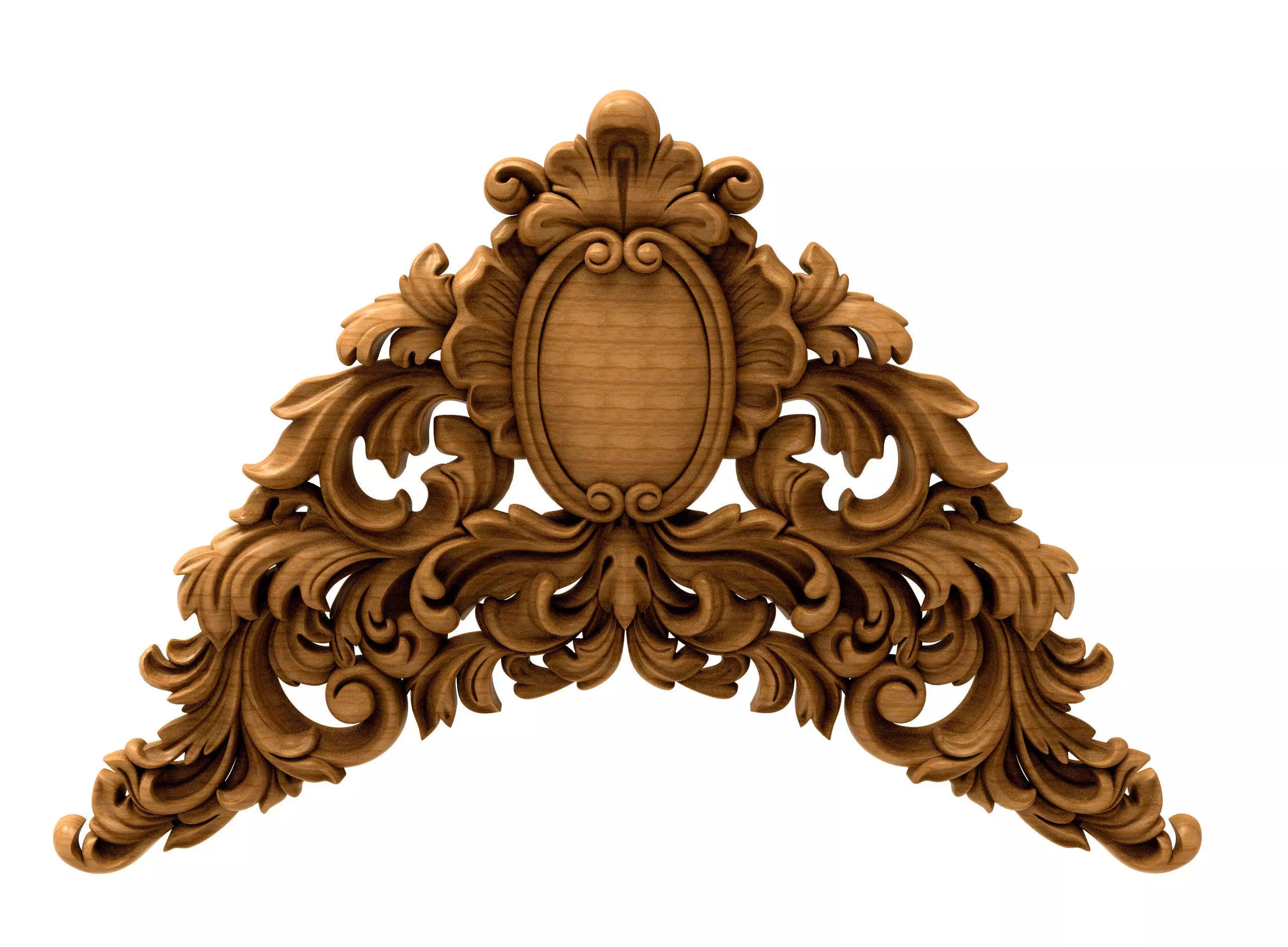 3D Model STL Headboard carved ornate frame 3D model_0
