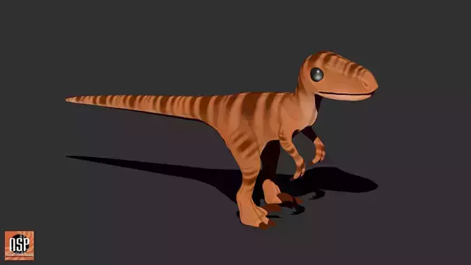 Velociraptor Raptor Cartoon Dinosaur 3D print model