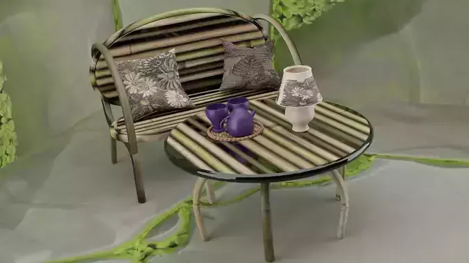 Summer evening in lilac light